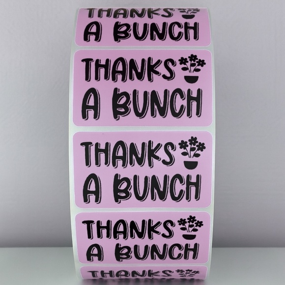 Flower Thanks A Bunch Stickers Small Business Supplies thank you sticker 2" - Picture 10 of 11